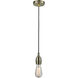 Chelsea Bare Bulb 1 Light 2 inch Antique Brass Mini Pendant Ceiling Light in Gray, Chelsea