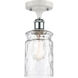 Ballston Candor 1 Light 5 inch White and Polished Chrome Semi-Flush Mount Ceiling Light in Clear Waterglass, Ballston