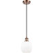 Ballston Belfast 1 Light 6 inch Antique Copper Mini Pendant Ceiling Light in Matte White Glass, Ballston