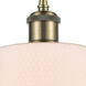 Ballston Cobbleskill LED 5 inch Antique Brass Mini Pendant Ceiling Light in Matte White Glass, Ballston