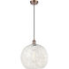 Ballston White Mouchette 1 Light 13.75 inch Antique Copper Cord Hung Pendant Ceiling Light