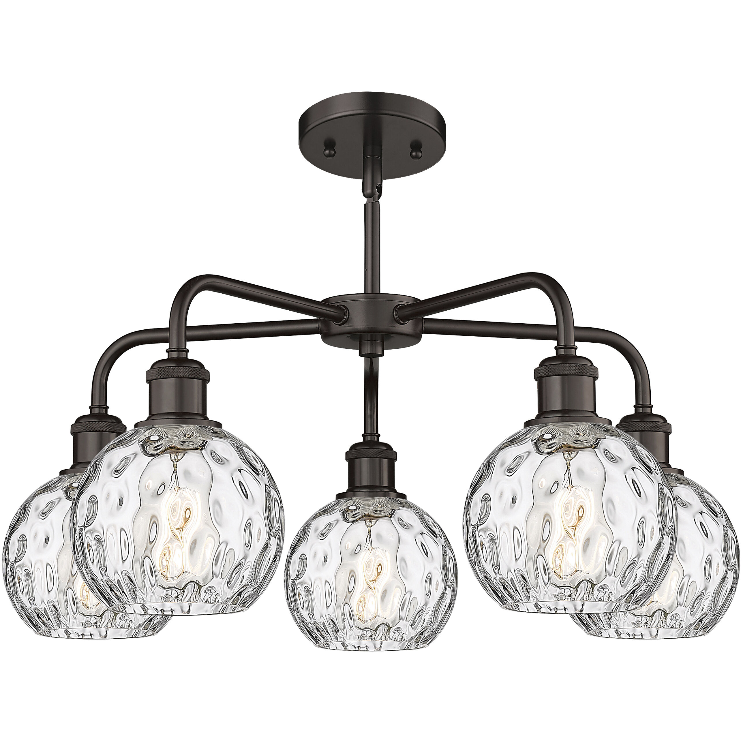 Athens Water Glass 5 Light 23.88 inch Oil Rubbed Bronze Chandelier Ceiling Light