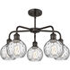 Athens Water Glass 5 Light 23.88 inch Oil Rubbed Bronze and Clear Water Glass Chandelier Ceiling Light