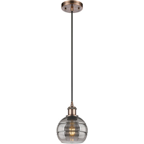 Ballston Rochester 1 Light 5.88 inch Antique Copper Cord Hung Mini Pendant Ceiling Light
