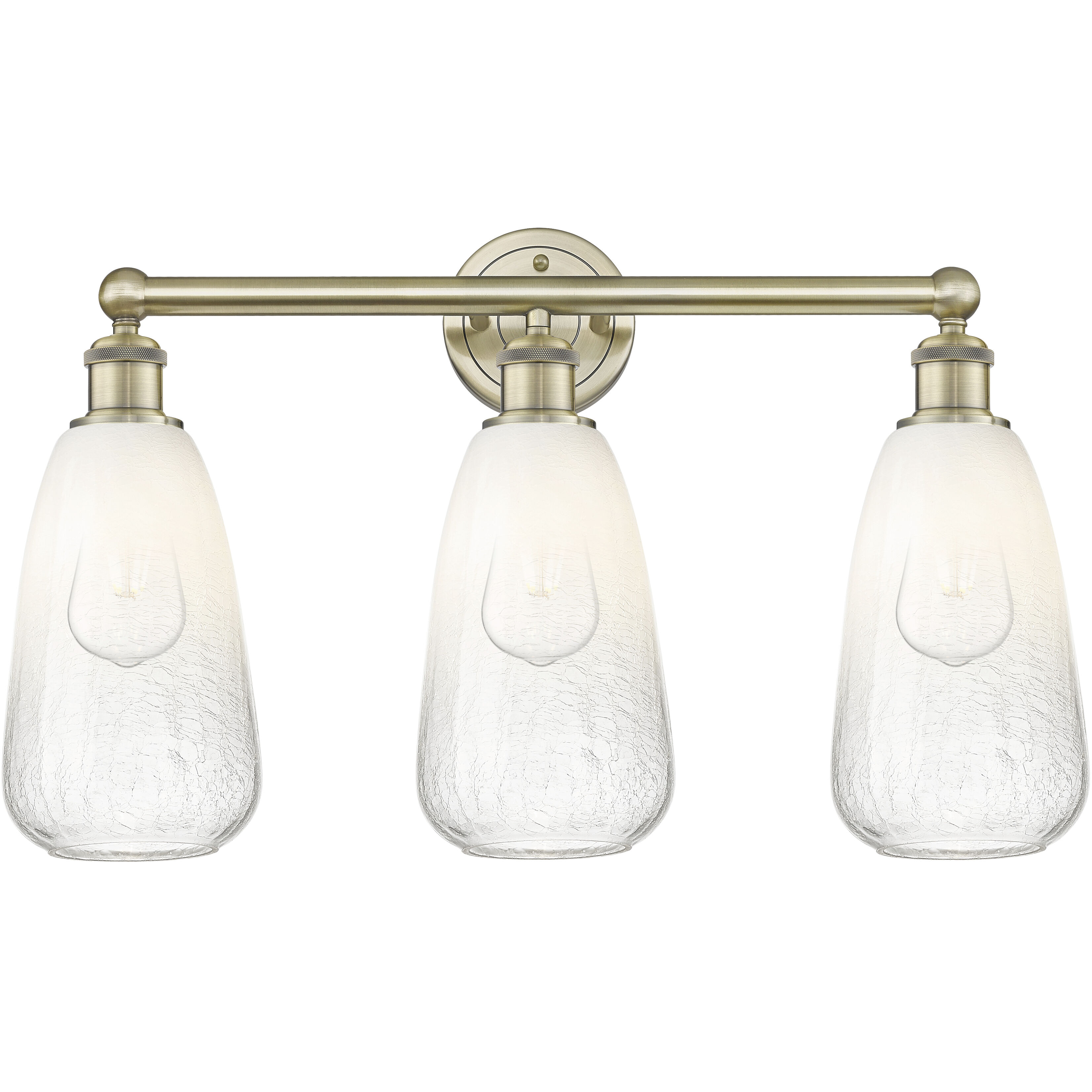 Edison Brookhaven Almond 3 Light 24 inch Antique Brass Bath Vanity Light Wall Light in Opal Glass