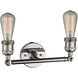 Franklin Restoration Bare Bulb 2 Light 11 inch Polished Nickel Bath Vanity Light Wall Light, Franklin Restoration