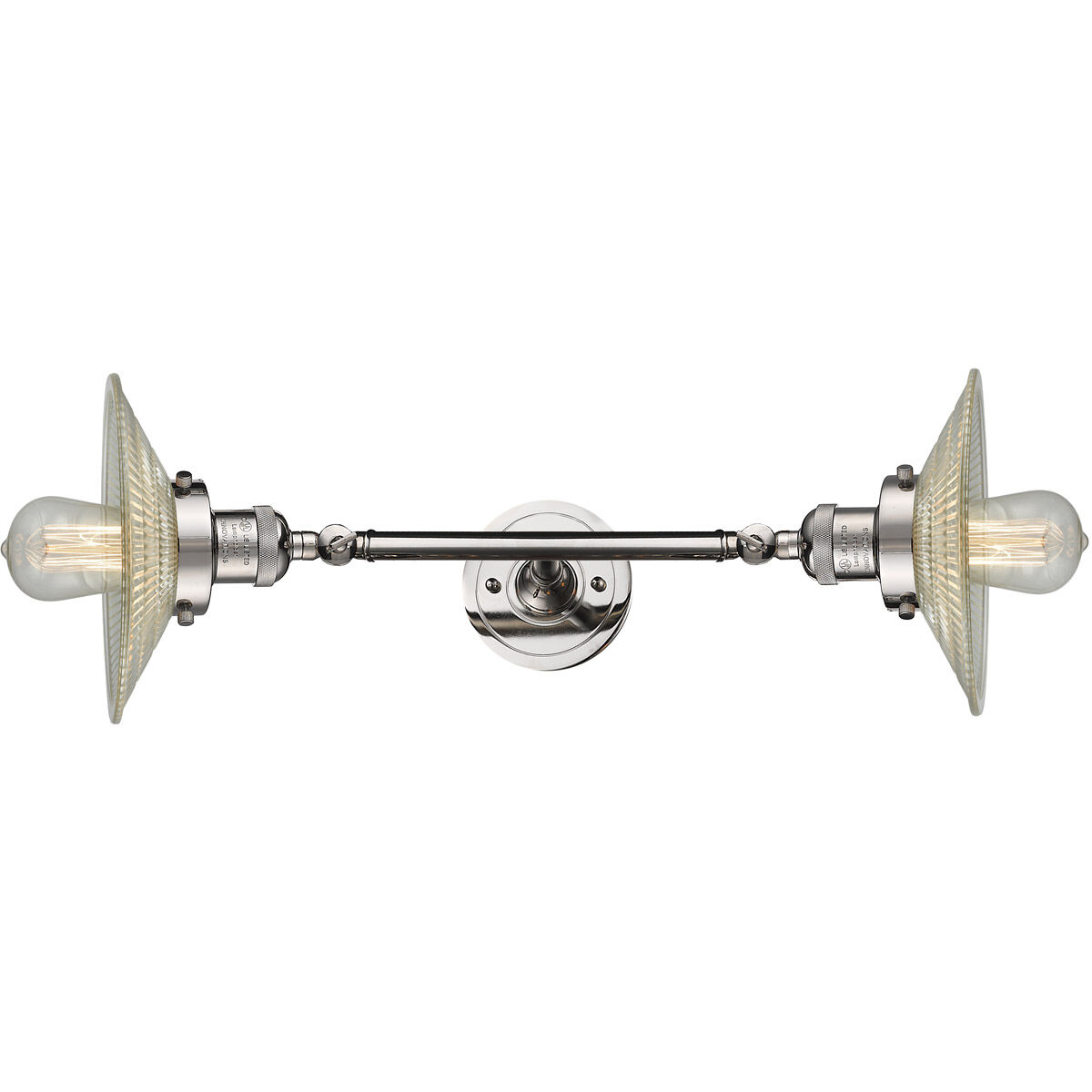 Franklin Restoration Halophane LED 18 inch Polished Nickel Bath Vanity Light Wall Light in Clear Halophane Glass, Franklin Restoration
