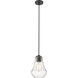 Fairfield 1 Light 7 inch Matte Black Mini Pendant Ceiling Light in Seedy Glass