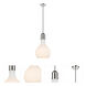 Auralume Amherst LED 11.75 inch Polished Nickel Mini Pendant Ceiling Light in Matte White Glass