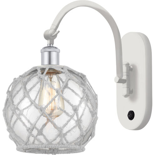 Ballston Farmhouse Rope LED 8 inch White and Polished Chrome Sconce Wall Light