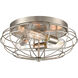 Providence 3 Light 15 inch Brushed Satin Nickel Flush Mount Ceiling Light, Austere