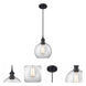 Ballston Athens LED 8 inch Matte Black Mini Pendant Ceiling Light in Clear Glass, Ballston