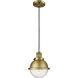Franklin Restoration Hampden 1 Light 7.25 inch Brushed Brass Mini Pendant Ceiling Light in Seedy Glass