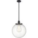 Franklin Restoration Beacon 1 Light 14 inch Matte Black Pendant Ceiling Light in Incandescent, Seedy