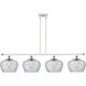 Ballston Large Fenton 4 Light 48 inch White and Polished Chrome Island Light Ceiling Light in Clear Glass, Ballston