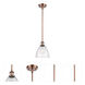 Ballston Dome 1 Light 8 inch Antique Copper Mini Pendant Ceiling Light in Seedy Glass