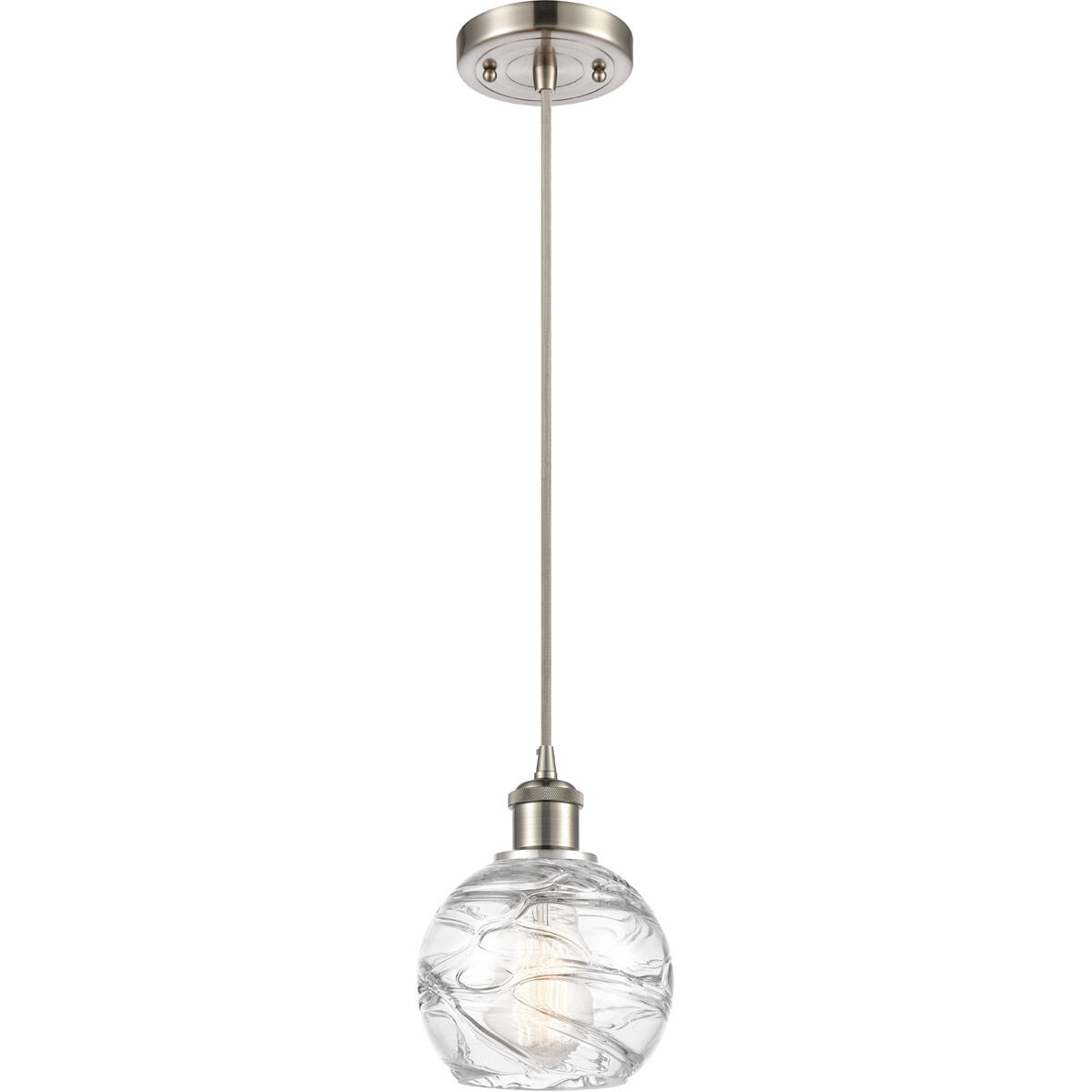Ballston Small Deco Swirl 1 Light 6 inch Brushed Satin Nickel Mini Pendant Ceiling Light, Ballston