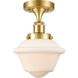 Oxford 1 Light 6.5 inch Satin Gold Semi-Flush Mount Ceiling Light