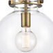 Restoration Newton LED 10 inch Brushed Brass Mini Pendant Ceiling Light, Restoration
