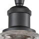 Edison Belfast 1 Light 6 inch Matte Black Semi-Flush Mount Ceiling Light in Deco Swirl Glass, 2.5 lb