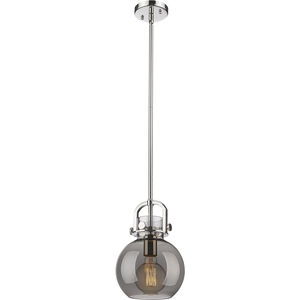 Newton Sphere 1 Light 8 inch Polished Nickel Pendant Ceiling Light in Plated Smoke Glass