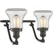Franklin Restoration Bellmont 2 Light 18 inch Oil Rubbed Bronze Bath Vanity Light Wall Light in Clear Glass, Franklin Restoration