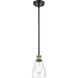 Ballston Ellery LED 5 inch Black Antique Brass Pendant Ceiling Light in Seedy Glass, Ballston