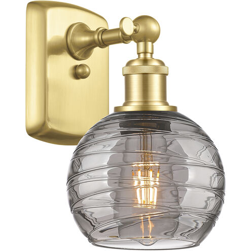 Ballston Small Deco Swirl 1 Light 6 inch Satin Gold Sconce Wall Light, Ballston
