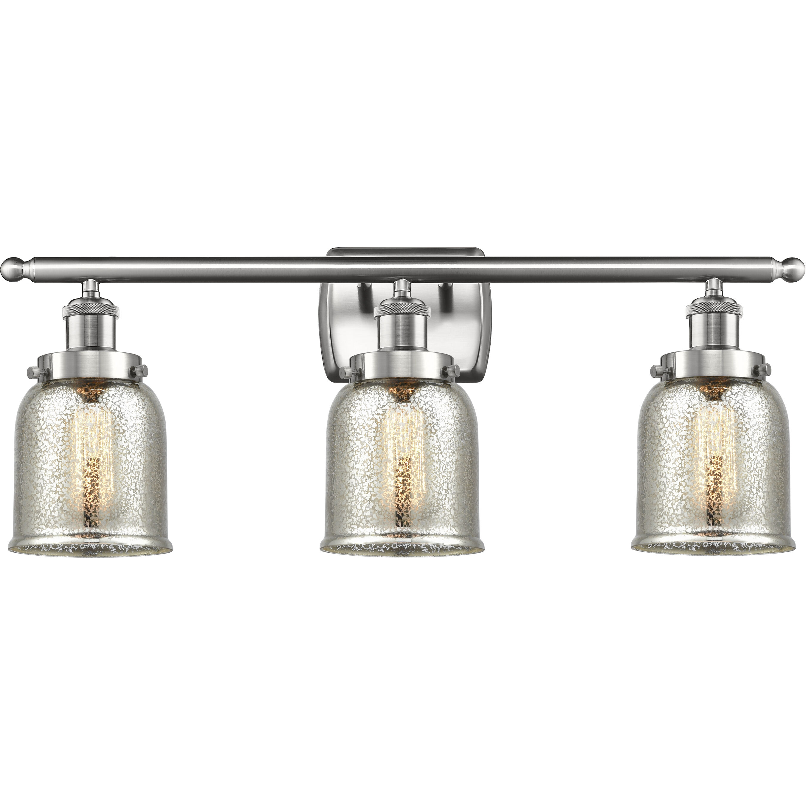 Small Bell 3 Light 26 inch Satin Nickel Bath Vanity Light Wall Light, Ballston