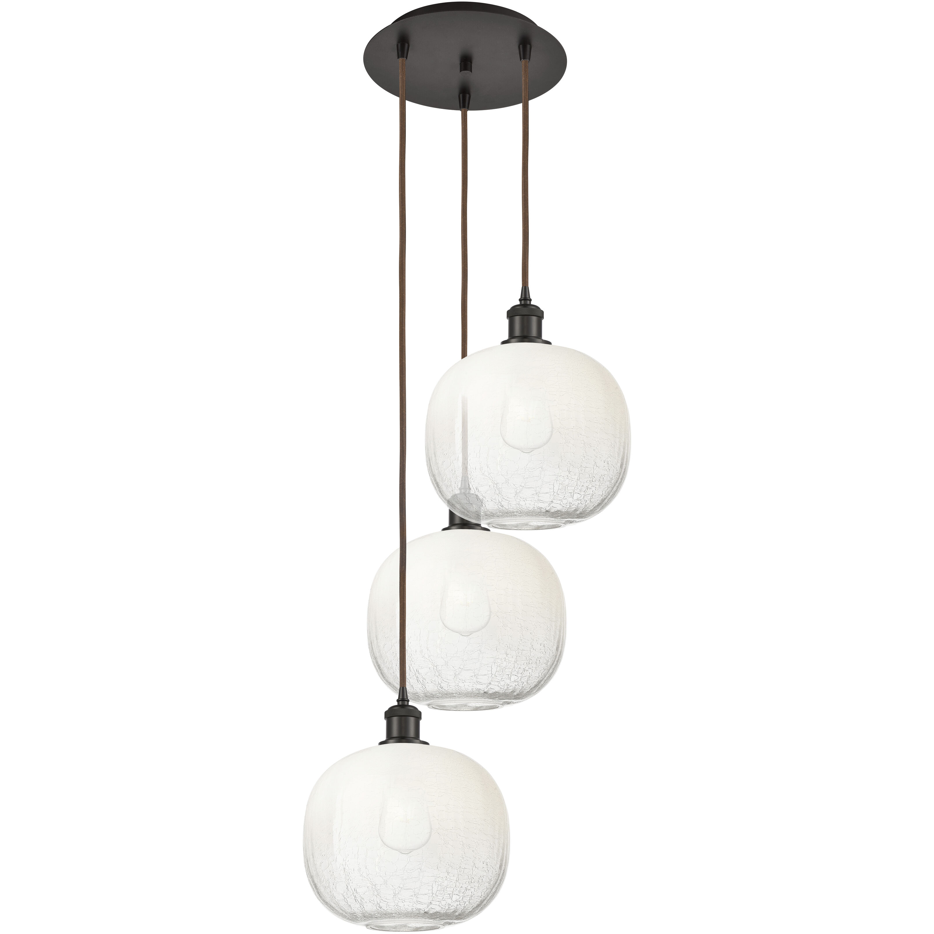 Ballston Brookhaven Sphere 3 Light 17 inch Oil Rubbed Bronze Multi Pendant Ceiling Light in Opal Glass