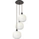 Ballston Brookhaven Sphere 3 Light 17 inch Oil Rubbed Bronze Multi Pendant Ceiling Light in Opal Glass