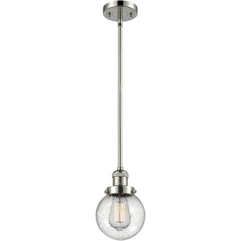 Franklin Restoration Beacon 1 Light 6 inch Polished Nickel Mini Pendant Ceiling Light in Incandescent, Seedy, Franklin Restoration