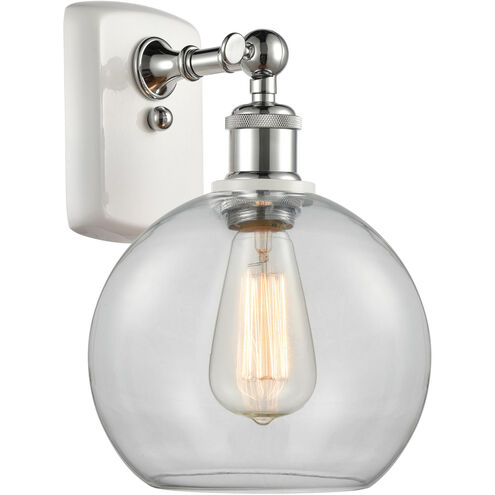 Ballston Athens LED 8 inch White and Polished Chrome Sconce Wall Light in Clear Glass