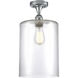 Edison Cobbleskill 1 Light 9 inch Polished Chrome Semi-Flush Mount Ceiling Light in Clear Glass