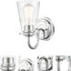 Scarlett 1 Light 5 inch Polished Chrome Bath Vanity Light Wall Light in Clear Glass