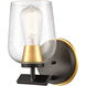 Remy LED 4.5 inch Black Satin Gold Bath Vanity Light Wall Light