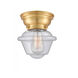 Aditi Small Bell 1 Light 6 inch Satin Gold Flush Mount Ceiling Light in Plated Smoke Glass, Aditi
