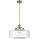 Franklin Restoration Bridgeton 1 Light 11.75 inch Antique Brass Mini Pendant Ceiling Light in Incandescent, Clear