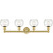 Athens 4 Light 33 inch Satin Gold Bath Vanity Light Wall Light in Seedy