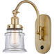 Franklin Restoration Canton LED 6.5 inch Satin Gold Sconce Wall Light in Clear Glass