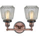 Franklin Restoration Chatham 2 Light 16 inch Antique Copper Bath Vanity Light Wall Light in Clear Glass