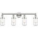 Dover 4 Light 33.5 inch Polished Nickel and Clear Bath Vanity Light Wall Light