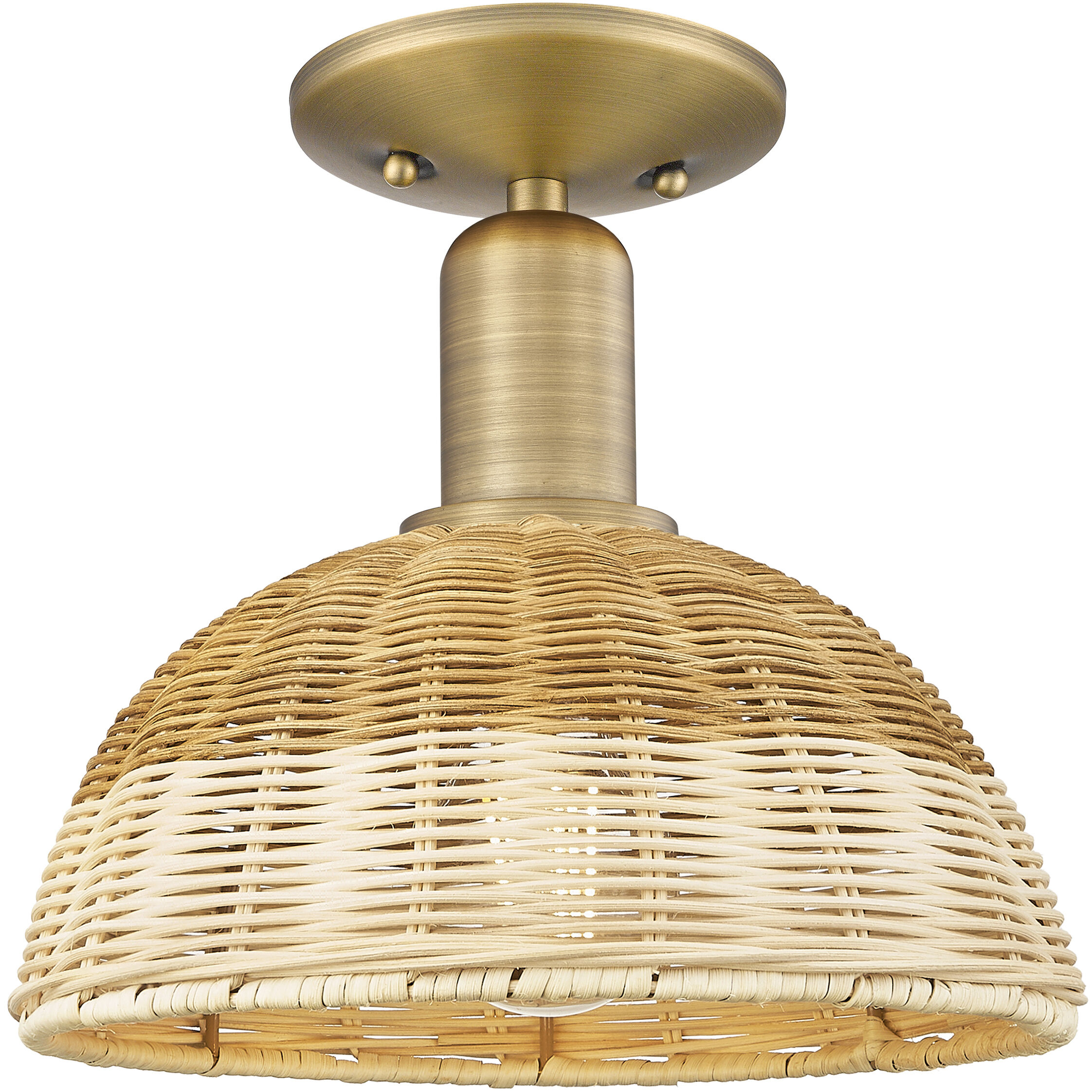 Natural Ballston Dome 1 Light 9 inch Brushed Brass Semi-Flush Mount Ceiling Light