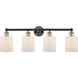 Cobbleskill 4 Light 32 inch Black Antique Brass and Matte White Bath Vanity Light Wall Light