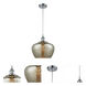 Ballston Large Fenton LED 11 inch Polished Chrome Mini Pendant Ceiling Light in Mercury Glass, Ballston