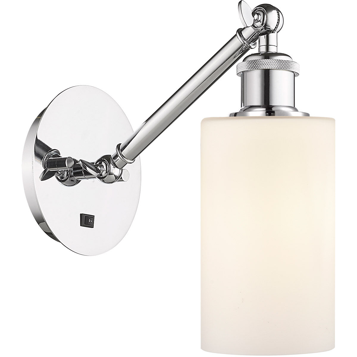 Ballston Clymer LED 5.3 inch Polished Chrome Sconce Wall Light in Matte White Glass