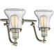 Franklin Restoration Bellmont 2 Light 18 inch Brushed Satin Nickel Bath Vanity Light Wall Light in Seedy Glass, Franklin Restoration