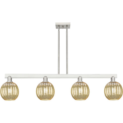 Preston Island Light Ceiling Light in Brushed Satin Nickel, Mercury Glass