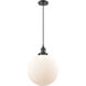 Franklin Restoration Beacon LED 12 inch Oil Rubbed Bronze Mini Pendant Ceiling Light in Matte White, Franklin Restoration