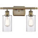 Ballston Clymer LED 16 inch Antique Brass Bath Vanity Light Wall Light in Clear Glass, Ballston